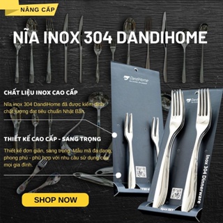 Nĩa DandiHome ăn trái cây, hoa quả, ốc, bánh kem inox 304 cao cấp - Sản phẩm lẻ 1 cái