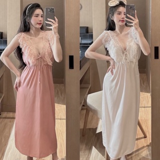 Đầm sexy ren dáng dài xinh xắn, hàng thiết kế có mút ngực