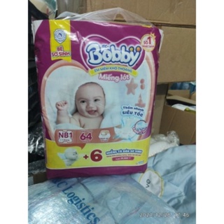 ??HCM??Miếng lót sơ sinh Bobby du?ng chung ta? va?i cho bé dưới 5kg NB1-108+9 / NB1-64+6 / NB2-60+6 - Ảnh 2