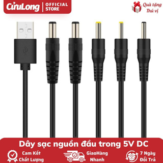 Dây Nguồn USB Đầu Tròn Lớn Nhỏ DC 5V, cáp sạc chân kim 2.5 3.5 4.0 5.5mm sử dụng cấp nguồn cho thiết bị kỹ thuật số