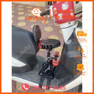 PE08-Ghế ngồi xe máy, xe máy điện cho bé từ 3-6 tuổi có giảm xốc, có tựa lưng