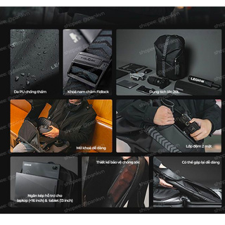Balo Lenovo Legion X3  Thiết kế trẻ trung  Chống nước  3 vách ngăn, 17 ngăn  Ngăn để laptop 16 inch  Dung tích 20L
