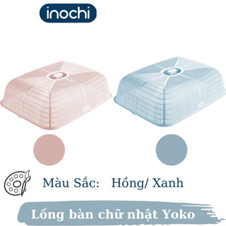 Lồng bàn giữ nhiệt thông minh chữ nhật Yoko inochi cao cấp đa năng đậy thức ăn nhựa kháng khuẩn không mùi