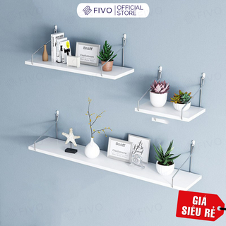 Kệ Gỗ Treo Tường Trang Trí Decor FIVO FB40 Không Cần Khoan,Tặng Kèm Đinh Và Móc Treo Inox, Dễ Dàng Gắn Lên Tường