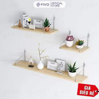Kệ Treo Tường FIVO FB40 Trang Trí Không Cần Khoan, Tặng Kèm Đinh Và Móc Treo Inox Dễ Dàng Gắn Lên Tường, Decor Linh Hoạt