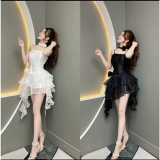 Đầm dự tiệc 2 dây phối choker dáng tầng xinh xắn - Nemo Dress