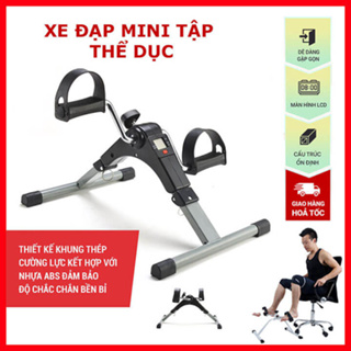 Xe đạp tập thể dục tại nhà gấp gọn cao cấp có đồng hồ đếm số điện tử, xe đạp thể thao mini tập luyện thể dục tại nhà