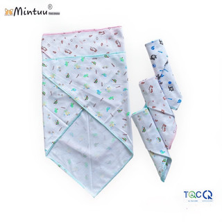COMBO 5 tã vải, tã chéo tam giác dành cho bé sơ sinh thương hiệu Mintuu, chất liệu 100% cotton mềm mại và thoáng mát