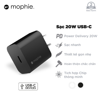 Sạc nhanh Mophie Power Delivery 20w/30w 1 USB-C dành cho IP/Táo