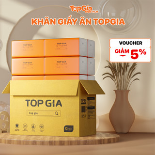 Khăn giấy vệ sinh cao cấp TopGiaKids, dập vân 4D an toàn cho da em bé