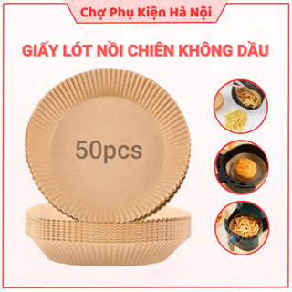 SET 50 Miếng Giấy Tròn Lót Nồi Chiên Không Dầu, Giấy Nến Lót Chịu Nhiệt Thấm Dầu Đa Năng Tiện Dụng 30027
