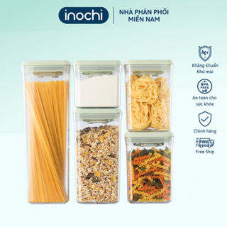 Hộp đựng đồ ăn dặm Inochi, thiết kế bấm nút chống ẩm, ngăn côn trùng, Kèm muỗng