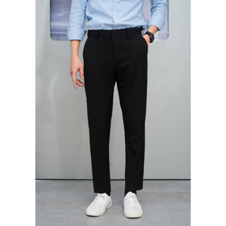 Quần Tây nam Satoshi SAQT17 lưng thun cố định form slimfit màu xám đen navy chất cotton co giãn - Ảnh 2