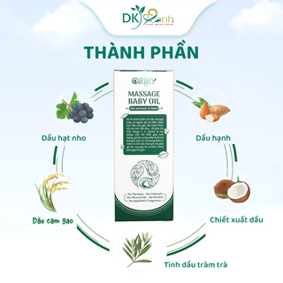 Dầu massage Oriky dưỡng ẩm cho bé, 60ml / chai - Ảnh 2