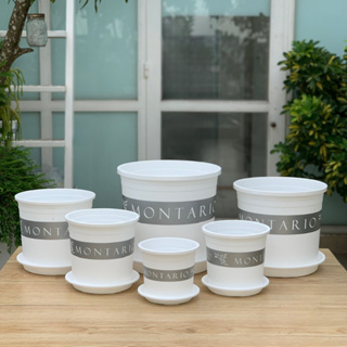 - Chậu Nhựa Trồng Cây MONTARIO Màu TRẮNG  Nhiều Size, Hàng Dày Nhựa Nguyên Sinh, Thoát Nước Tốt.