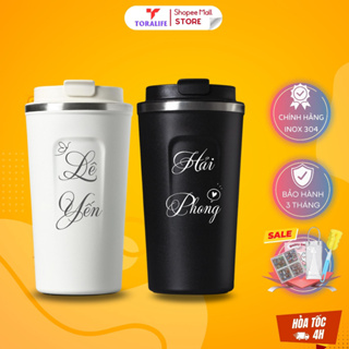 Bình Giữ Nhiệt 510ml Rato Life Ly Giữ Nhiệt Khắc Tên Theo Yêu Cầu inox 304, tặng kèm sticker và cọ rửa, Túi