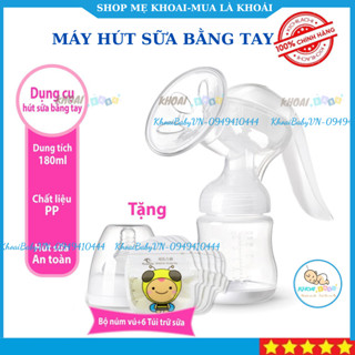 Máy Hút Sữa Cầm Tay Kichilachi - Mẫu Mới Có Bình Vắt Sữa Êm, Đệm Massage Silicone -Khoaibaby