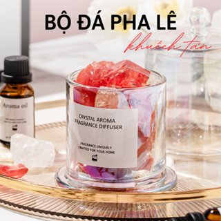 Bộ khuếch tán tinh dầu thơm phòng Chillme đá pha lê làm quà tặng trang trí decor sang trọng