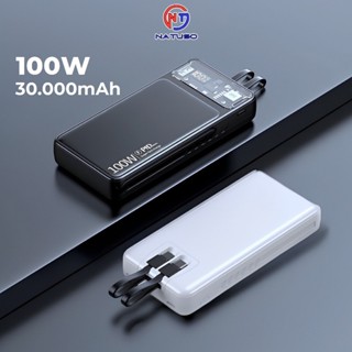 Sạc dự phòng 30000mah DX159 sạc nhanh 100w dung lượng pin lớn tích hợp dây sạc cho nhiều thiết bị điện thoại