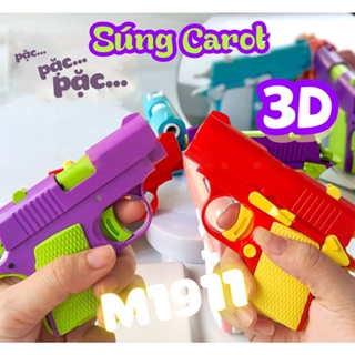 Súng Cà Rốt Vô Tri 3D - Dao Carot Vô Tri Súng Trọng Lực Giải Tỏa Stress Chất Liệu Nhựa ABS An Toàn Bống Shop 36