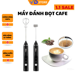 Máy tạo bọt cafe, đánh trứng cầm tay mini không dây đa năng 3 chế độ-vd.store