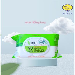 Combo 3 gói khăn ướt Yuniku 90 tờ mix không hương, hương lài và hương phấn
