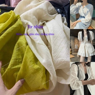 Vải Tơ Nhăn Nhẹ, Mềm, Mướt Lên Sơ Mi, Đầm, Váy Đẹp, Sang Trọng - Ảnh 2