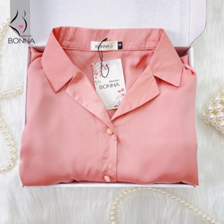 Đồ bộ sau sinh cho mẹ BONNA quần có chun cúc điều chỉnh các nấc tiện lợi, cúc có thể mở sau sinh cho con bú B062