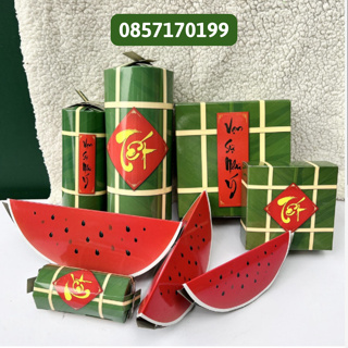 Mô hình bánh Chưng, bánh Tét, Dưa Hấu bằng hộp giấy gấp - trang trí Tết