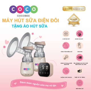 Máy hút sữa điện đôi COCOBEE cầm tay, 4 chế độ hút không đau, có massage, bảo hành 12 tháng