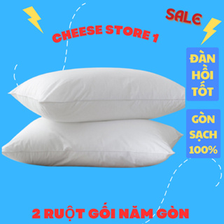 Combo 2 Gối Nằm Gòn Cấp Siêu Êm Ái - Ruột Gối Nằm Gòn Có Khóa Kéo Tiện Lợi