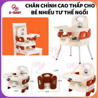 Ghế ăn dặm KÈM CHÂN SẮT cho bé gấp gọn đa năng 3in1 có dây dai an toàn mặt bàn tháo rời tiện an toàn