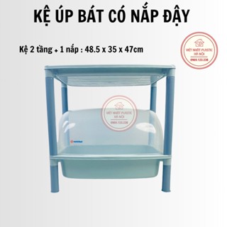 Kệ úp chén, bát nhiều tầng có nắp đậy nhựa Việt Nhật- đồ dùng nhà bếp bằng nhựa cao cấp an toàn cho sức khoẻ