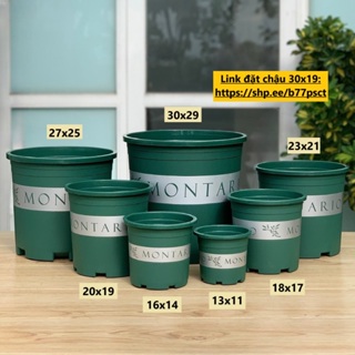 - Chậu Nhựa Trồng Cây MONTARIO Màu XANH,  Nhiều Size, Hàng Dày Nhựa Nguyên Sinh, Thoát Nước Tốt.