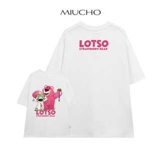 Áo thun gấu dâu lotso form rộng AT370 Miucho basic tee tay lỡ dành cho nam nữ in graphic