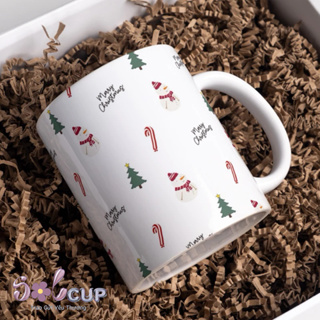 Cốc Sứ In Hình Giáng Sinh-Noel  - Cốc Uống Nước Solcup Có Quai Cầm 400ml