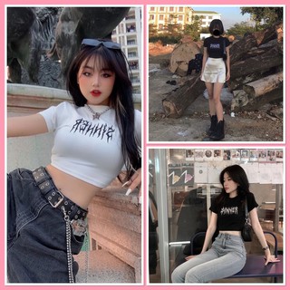 Áo croptop sinner , chất bozip cotton mịn co dãn tốt, không xù, 2 màu Đen Trắng hot hit, dễ thương , ảnh thật