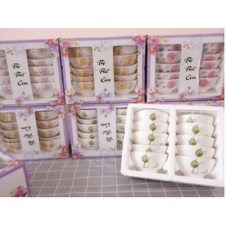 Bộ 10 bát cơm sứ Các Mẫu dùng được lò vi sóng,máy rửa bát,làm quà tặng