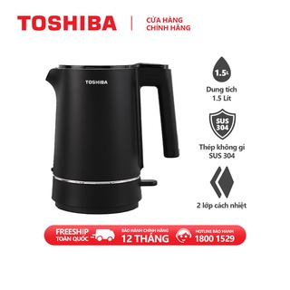 Bình đun siêu tốc Toshiba KT-15DS1NV - 1.5L - Inox 304 - Hàng chính hãng, bảo hành 12 tháng, châ t lươ ng Nhâ t Ba n