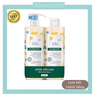 Sữa tắm gội 2in1 Klorane Bebe chai 500ml nội địa Pháp hương thơm dịu nhẹ an toàn cho bé không cay mắt