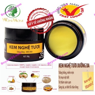 Kem nghệ tươi hữu cơ Wonmom - dưỡng da an toàn trước và sau sinh 50Gr - Việt Nam