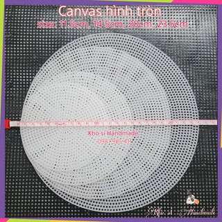 Canvas hình tròn - Phụ kiện túi xách, mũ handmade