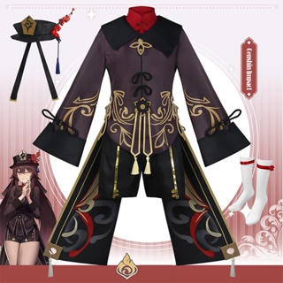 Halloween Genshin Impact Hutao Cosplay Costume Uniform Wig Cosplay Hu Tao Hat