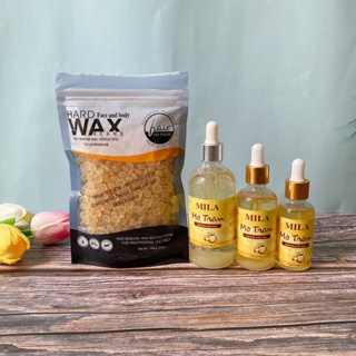 Combo Sáp wax Beans, mỡ trăn MILA triệt lông tay, chân, nách, ria mép,vùng kín