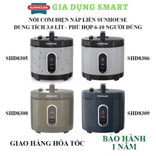Nồi cơm điện Sunhouse 3.0L nắp gài SHD8305/SHD8306 - Đáp ứng nhu cầu 6-10 người dùng - Bảo hành chính hãng 1 năm