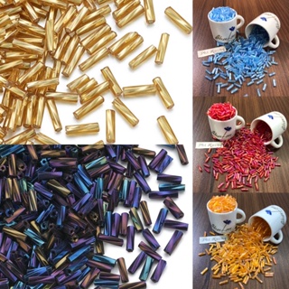 25gr hạt cườm xoắn ống trúc 6mm đủ màu đính kết quần áo