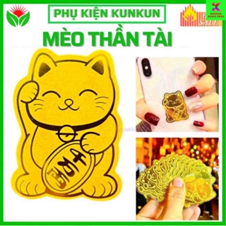 Miếng Dán Mèo Thần Tài gắn ốp lưng điện thoại Mạ Vàng Mang Tới Tài Lộc 00 kunkun
