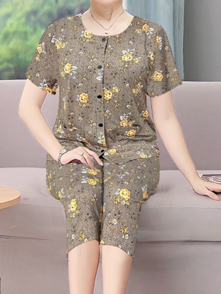 Đồ bà già ,đồ bộ lửng mặc nhà nữ cho bà ngắn tay nhiều họa tiết đẹp dành cho người lớn tuổi ,chất vải thun atiway loại1 - Ảnh 2