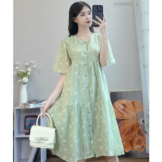 Đầm bầu hoa nhí dáng dài siêu xinh freesize đến 70kg
