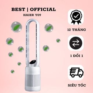 Quạt không cánh lọc không khí HAIER Y09   32 tốc độ gió thiết kế cải tiến   Chạy êm -Khử trùng khử mùi UV